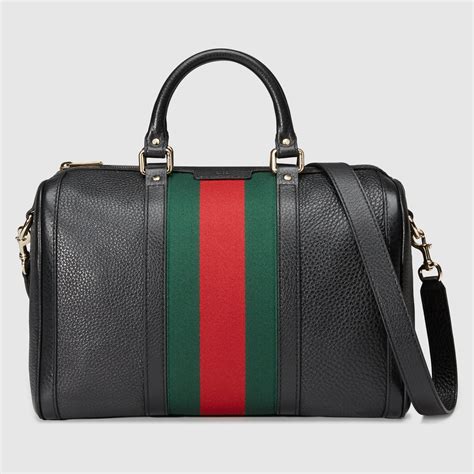 gucci vintage web leather boston bag|authentic Gucci vintage bag.